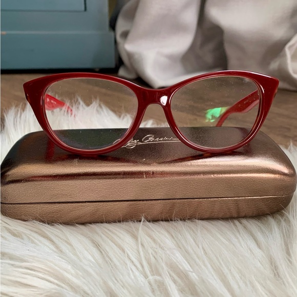 Oleg Cassini Bold Red Glasses - Picture 3 of 10